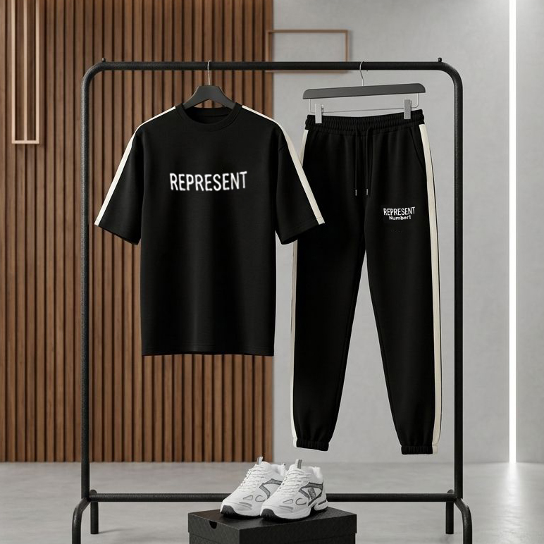 ست تیشرت و شلوار مردانه بنگال کش مدل Reprent