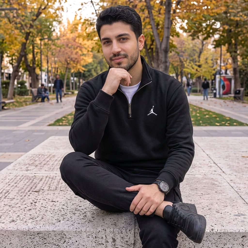 دورس نیم زیپ مردانه مدل Jordan-مشکی
